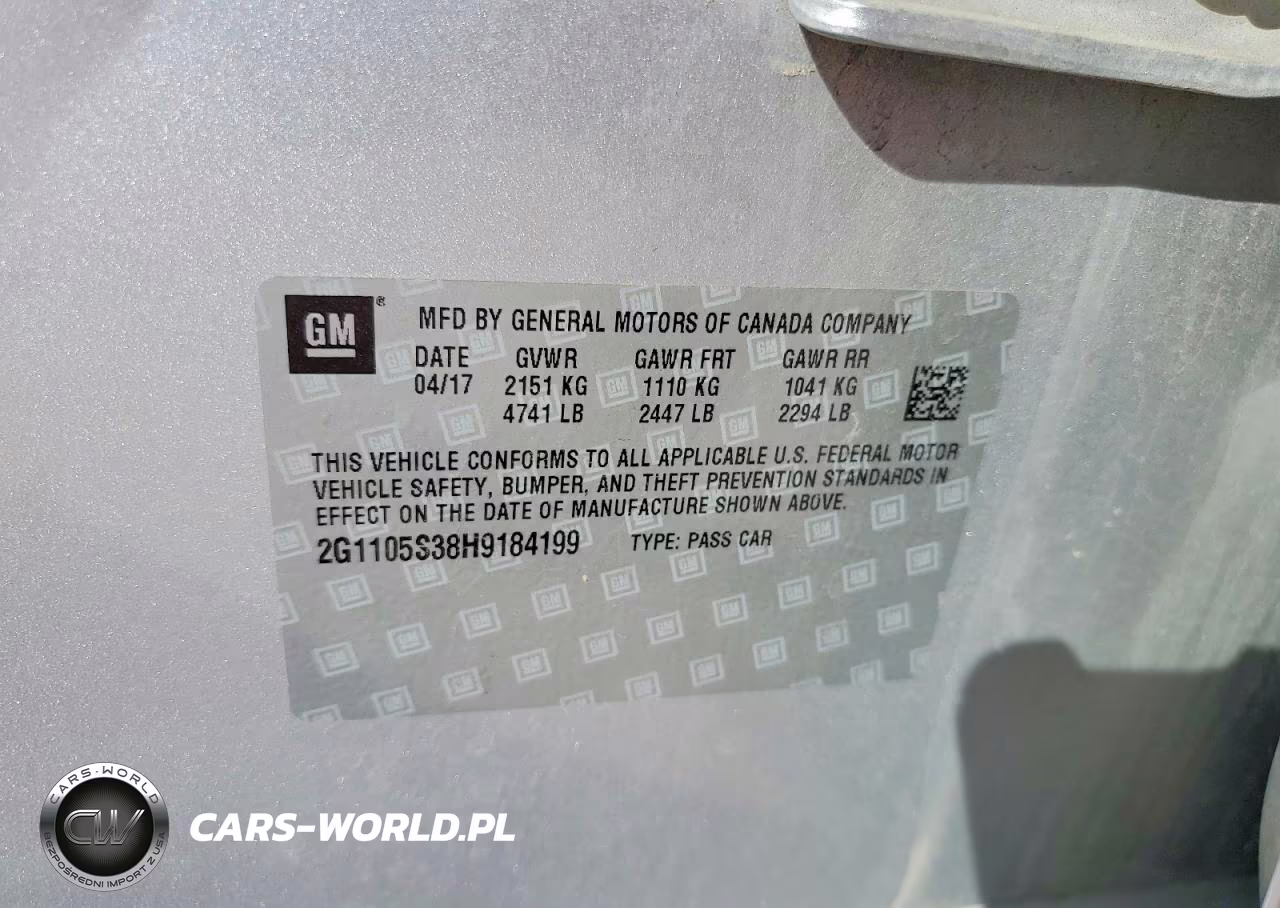 2017 Chevrolet Impala Lt VIN:2G1105S38H9184199 - 12