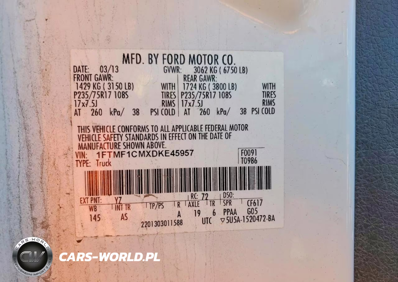 2013 Ford F150 VIN:1FTMF1CMXDKE45957 - 12