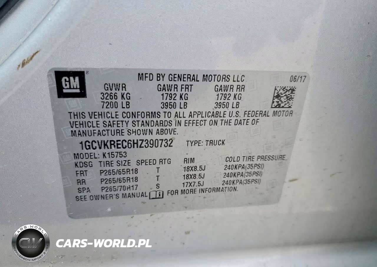 2017 Chevrolet Silverado K1500 Lt VIN:1GCVKREC6HZ390732 - 12