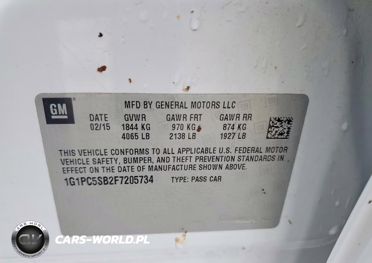 2015 Chevrolet Cruze Lt VIN:1G1PC5SB2F7205734 - 12