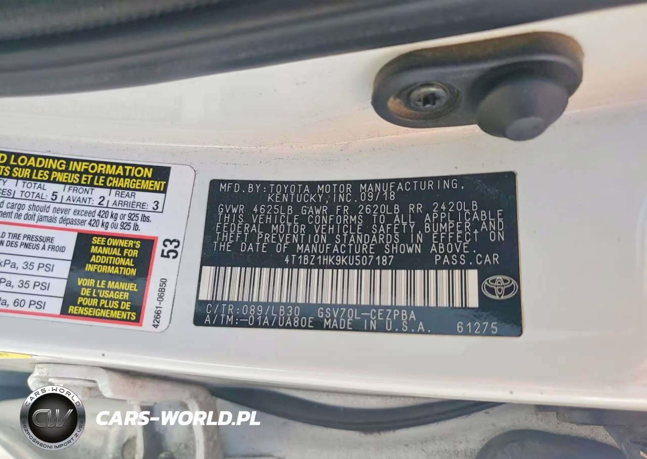 2019 Toyota Camry Xse V6 VIN:4T1BZ1HK9KU507187 - 12