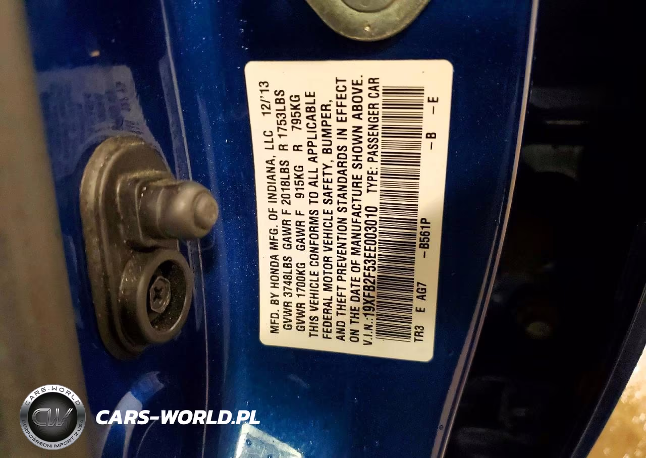 2014 Honda Civic Lx VIN:19XFB2F53EE003010 - 13