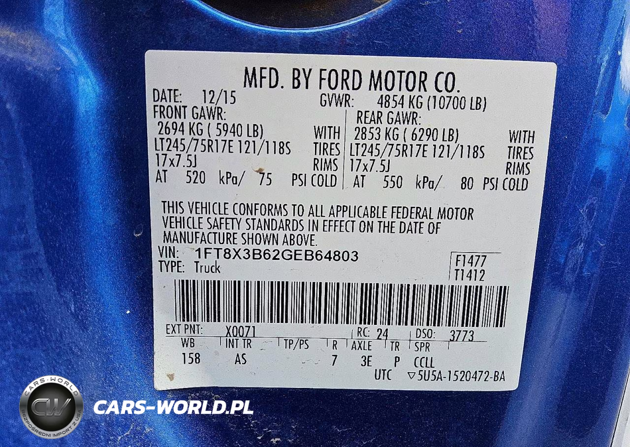 2016 Ford F350 Super Duty VIN:1FT8X3B62GEB64803 - 12