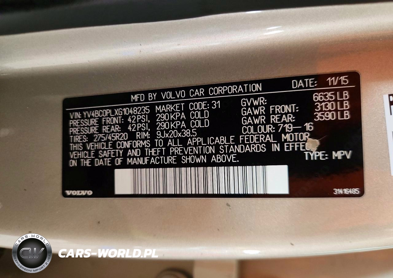 2016 Volvo Xc90 T8 VIN:YV4BC0PLXG1048235 - 13