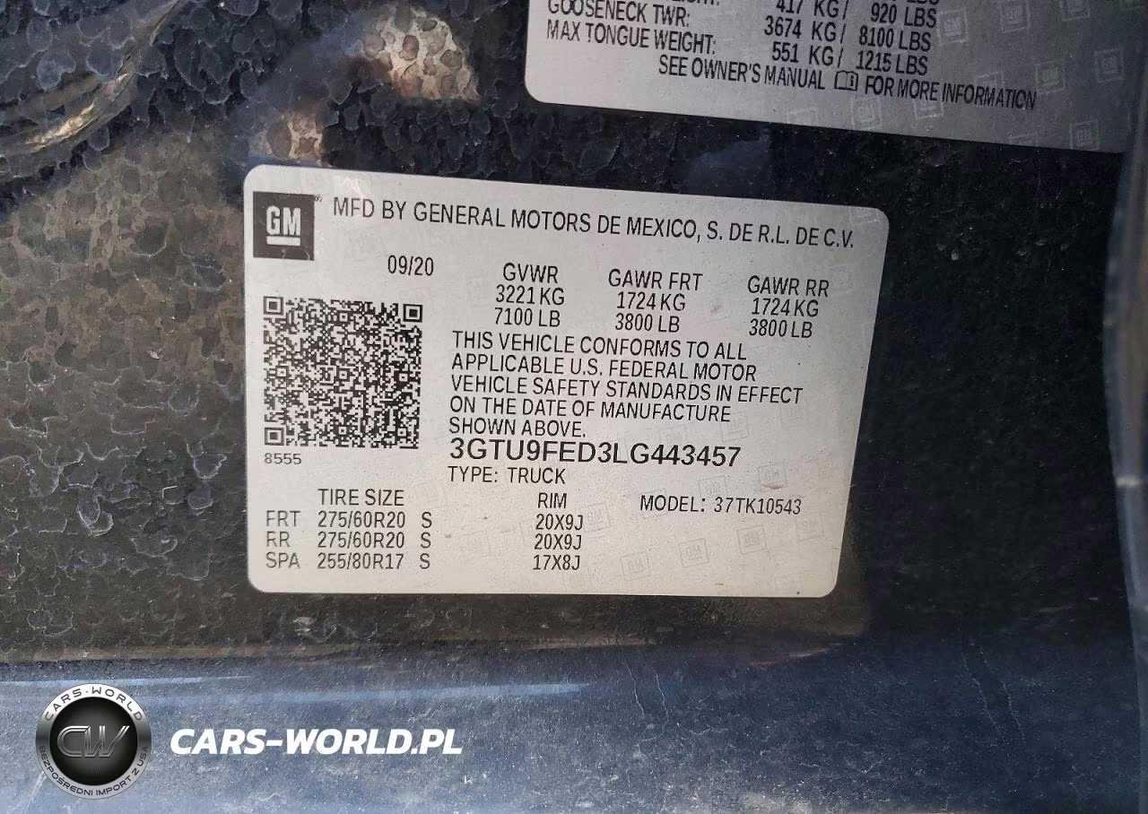 2020 GMC Sierra K1500 Denali VIN:3GTU9FED3LG443457 - 12