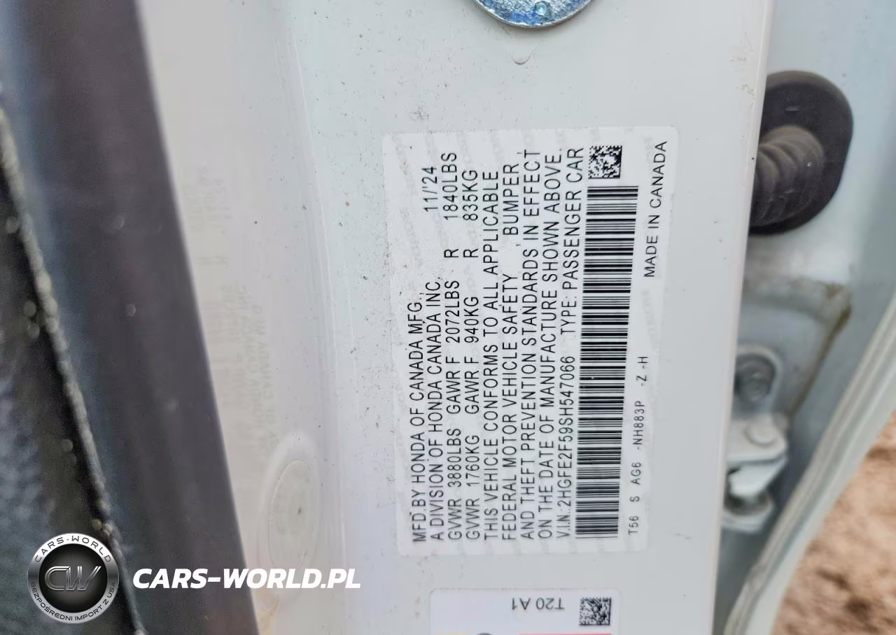 2025 Honda Civic Sport VIN:2HGFE2F59SH547066 - 12