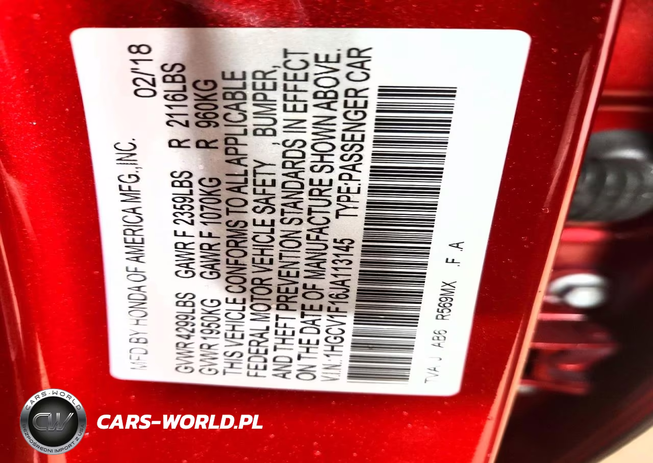 2018 Honda Accord Lx VIN:1HGCV1F16JA113145 - 12