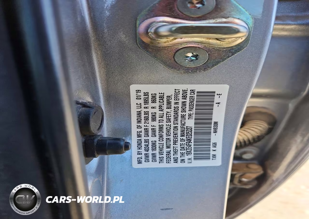 2019 Honda Insight Touring VIN:19XZE4F94KE025337 - 12