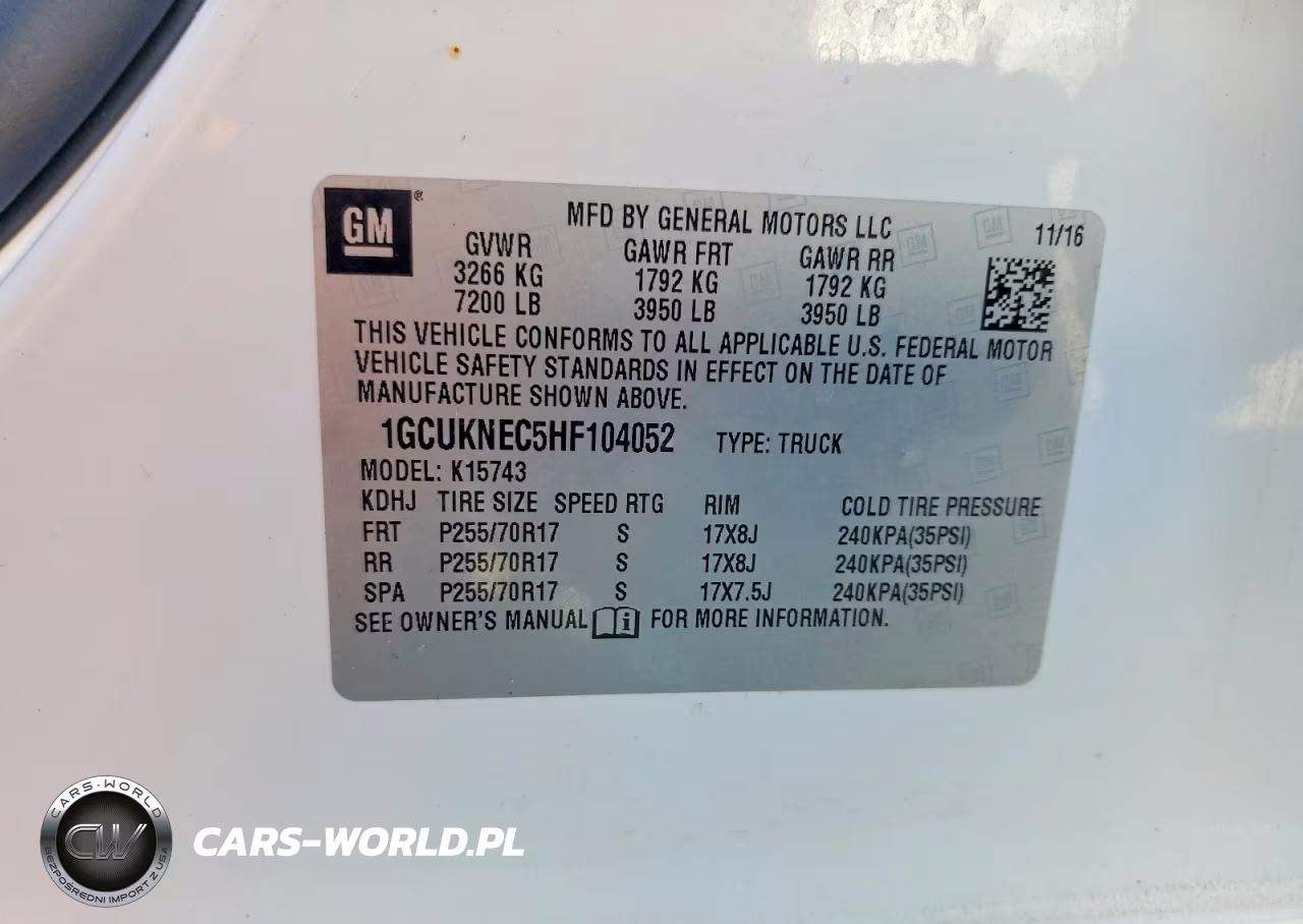 2017 Chevrolet Silverado K1500 VIN:1GCUKNEC5HF104052 - 12