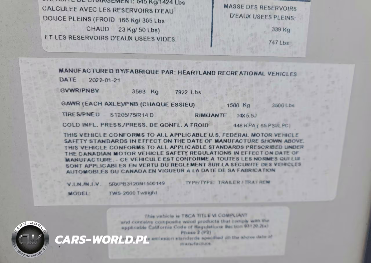 2022 Heartland Twilight Camper VIN:5RXPB3120N1500149 - 10