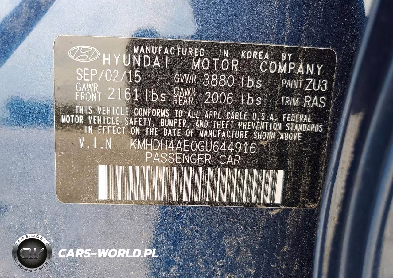 2016 Hyundai Elantra Se VIN:KMHDH4AE0GU644916 - 12