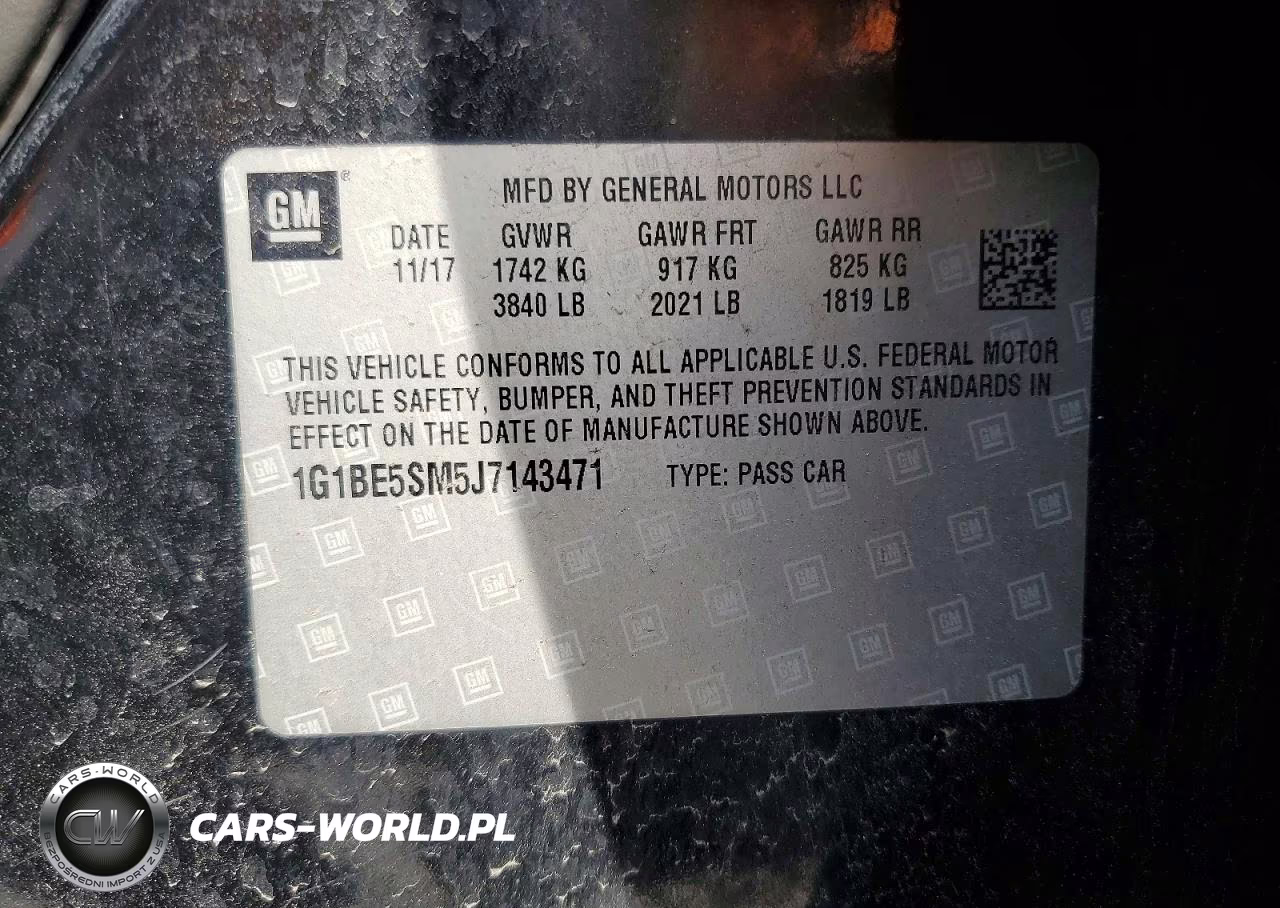 2018 Chevrolet Cruze Lt VIN:1G1BE5SM5J7143471 - 12