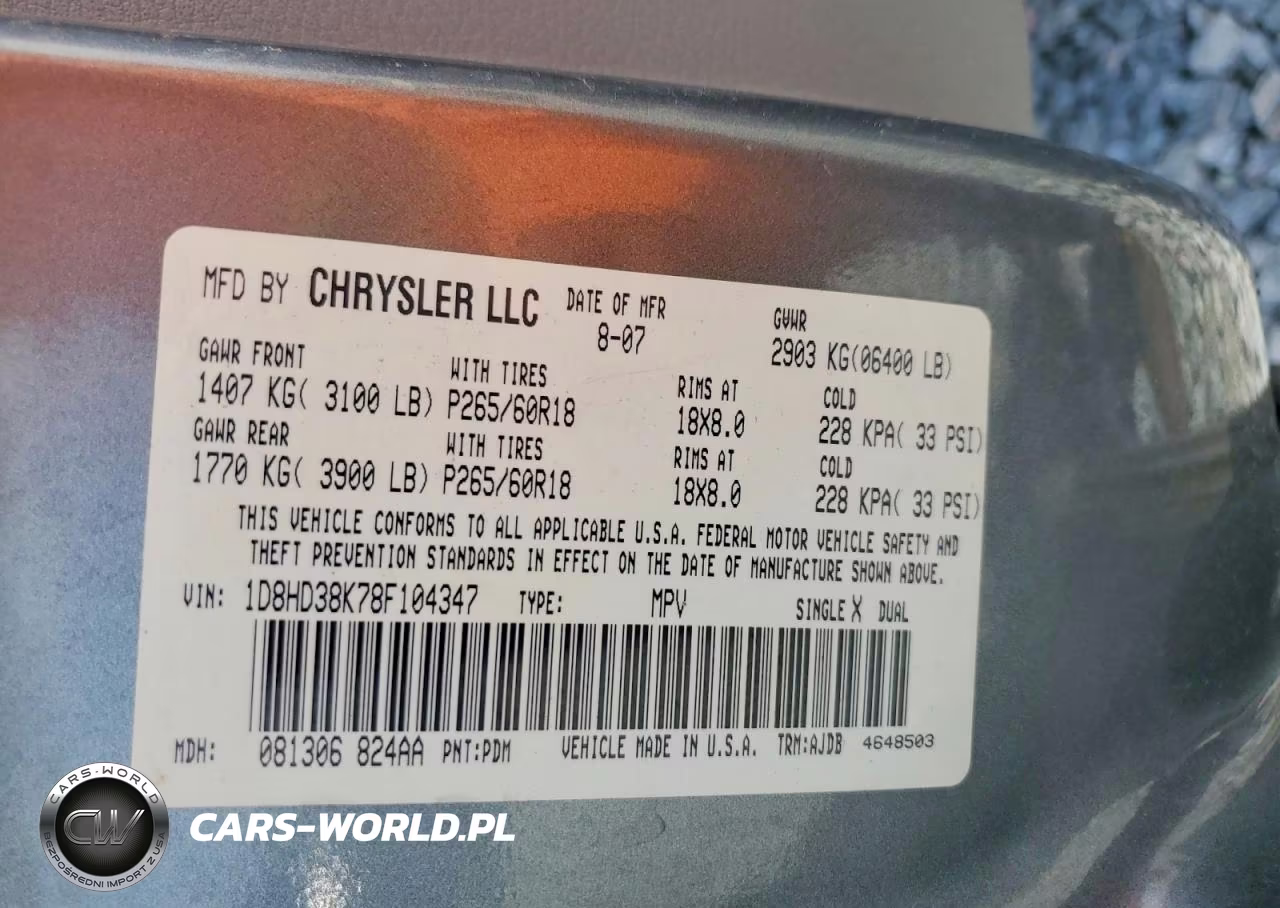 2008 Dodge Durango Sxt VIN:1D8HD38K78F104347 - 13