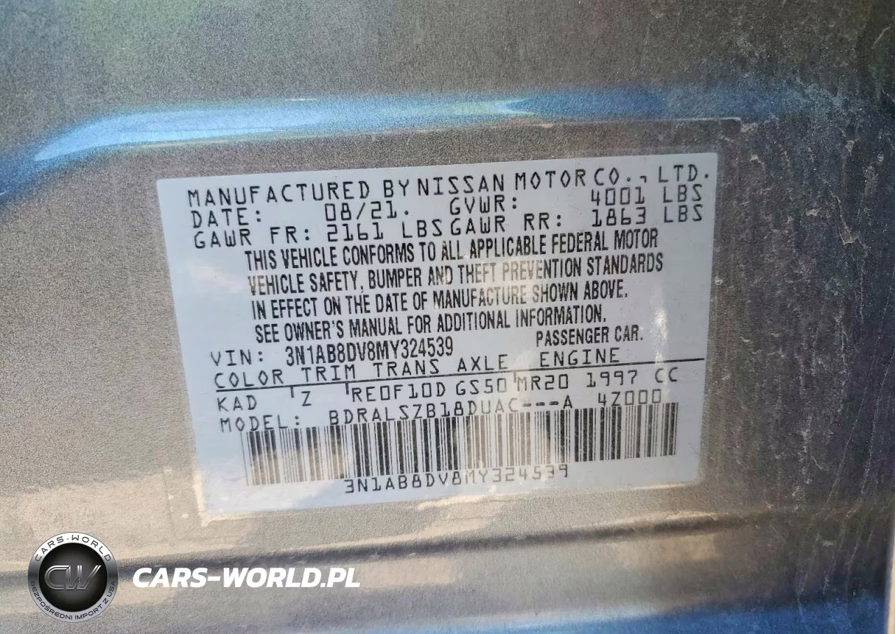 2021 Nissan Sentra Sr VIN:3N1AB8DV8MY324539 - 13