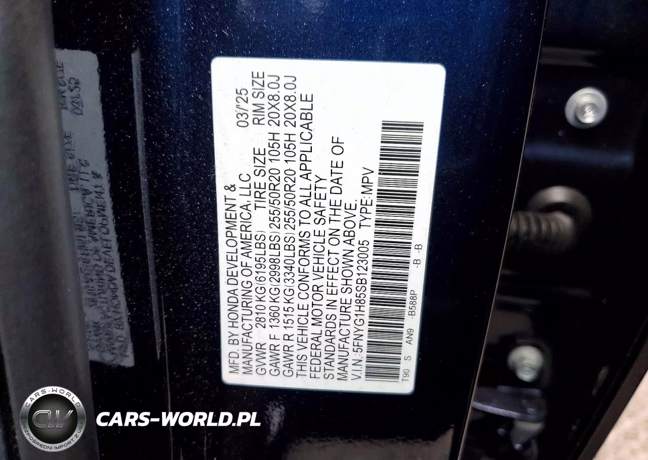 2025 Honda Pilot Elite VIN:5FNYG1H85SB123005 - 13