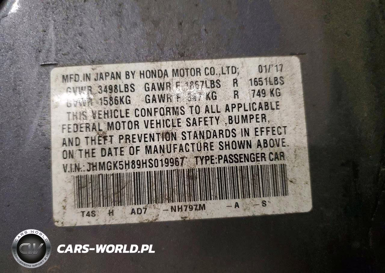 2017 Honda Fit Ex VIN:JHMGK5H89HS019967 - 12