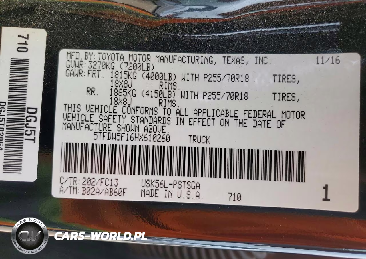 2017 Toyota Tundra Sr5 VIN:5TFDW5F16HX610260 - 12
