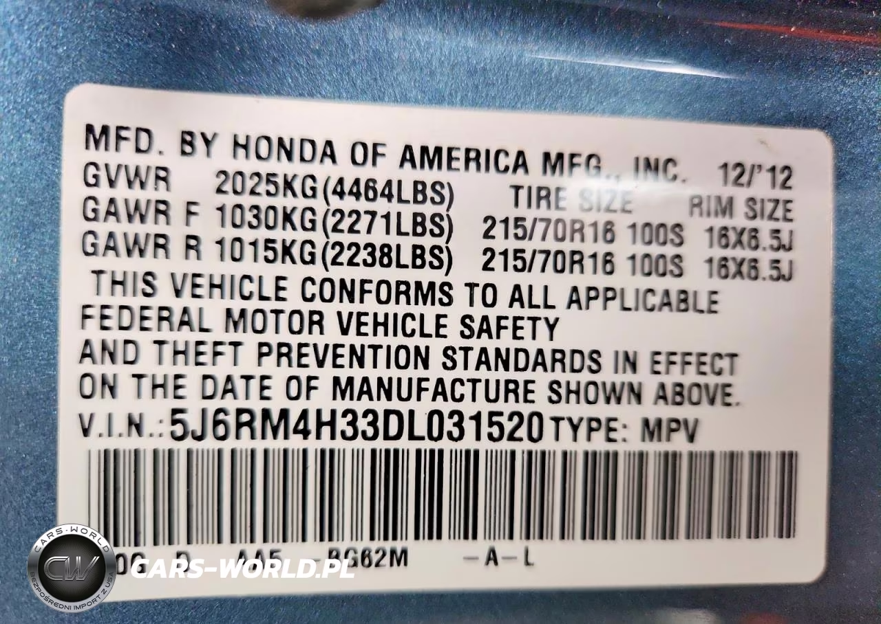 2013 Honda Cr-V Lx VIN:5J6RM4H33DL031520 - 14
