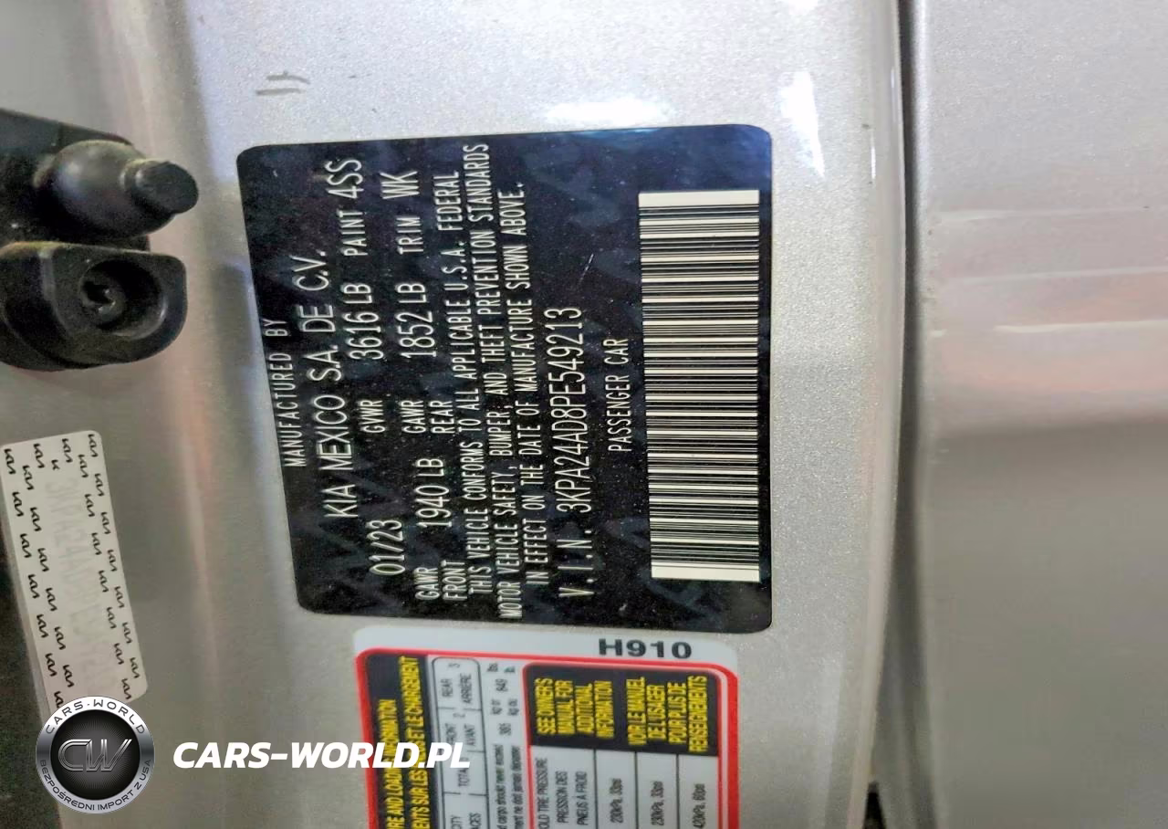 2023 Kia Rio S VIN:3KPA24AD8PE549213 - 12