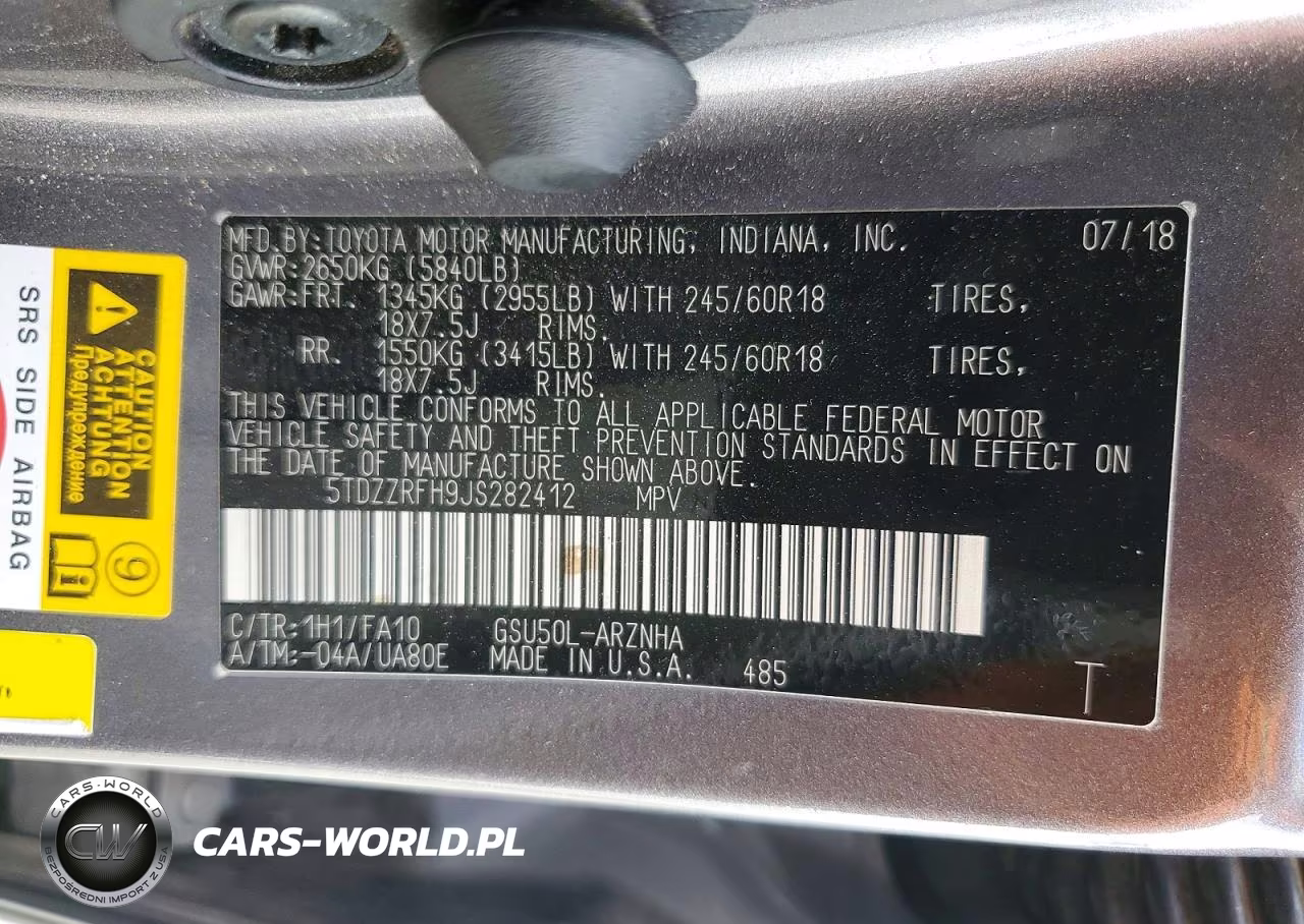 2018 Toyota Highlander Le Plus VIN:5TDZZRFH9JS282412 - 13