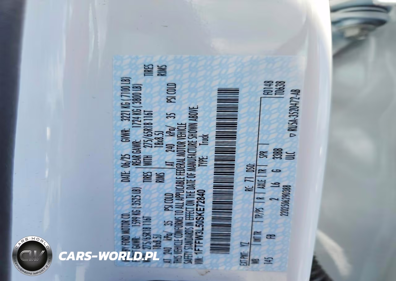 2025 Ford F150 Xlt VIN:1FTFW3L50SKE72840 - 12