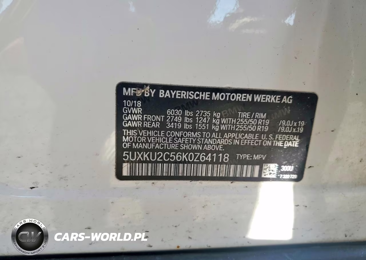 2019 BMW X6 xDrive35I VIN:5UXKU2C56K0Z64118 - 13