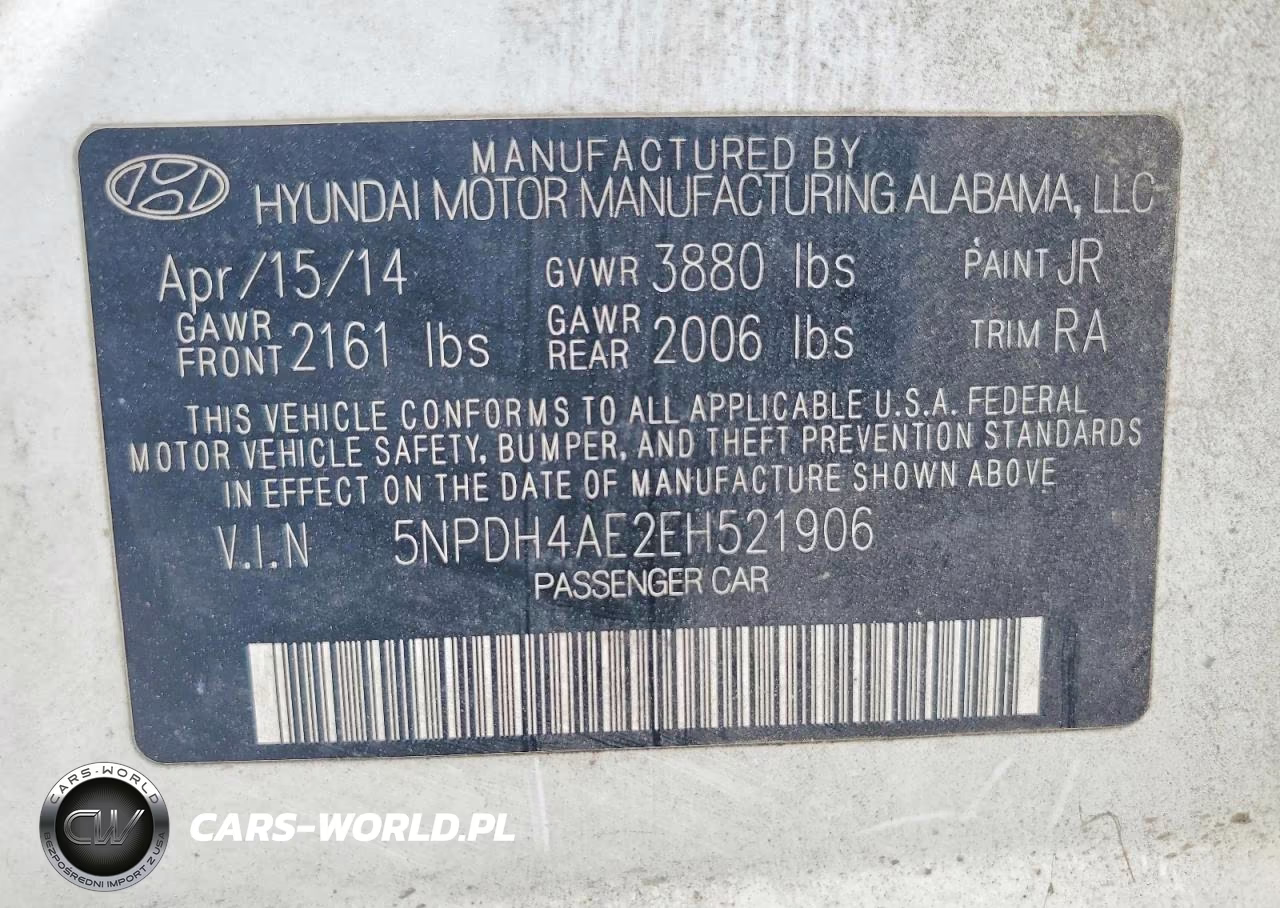 2014 Hyundai Elantra Se VIN:5NPDH4AE2EH521906 - 13