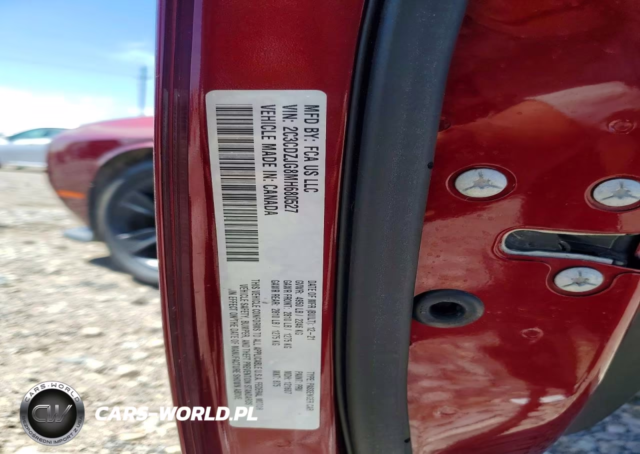 2021 Dodge Challenger Gt VIN:2C3CDZJG8MH680527 - 12