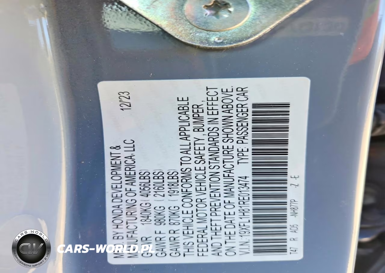 2024 Honda Civic Sport Touring VIN:19XFL1H81RE013474 - 13