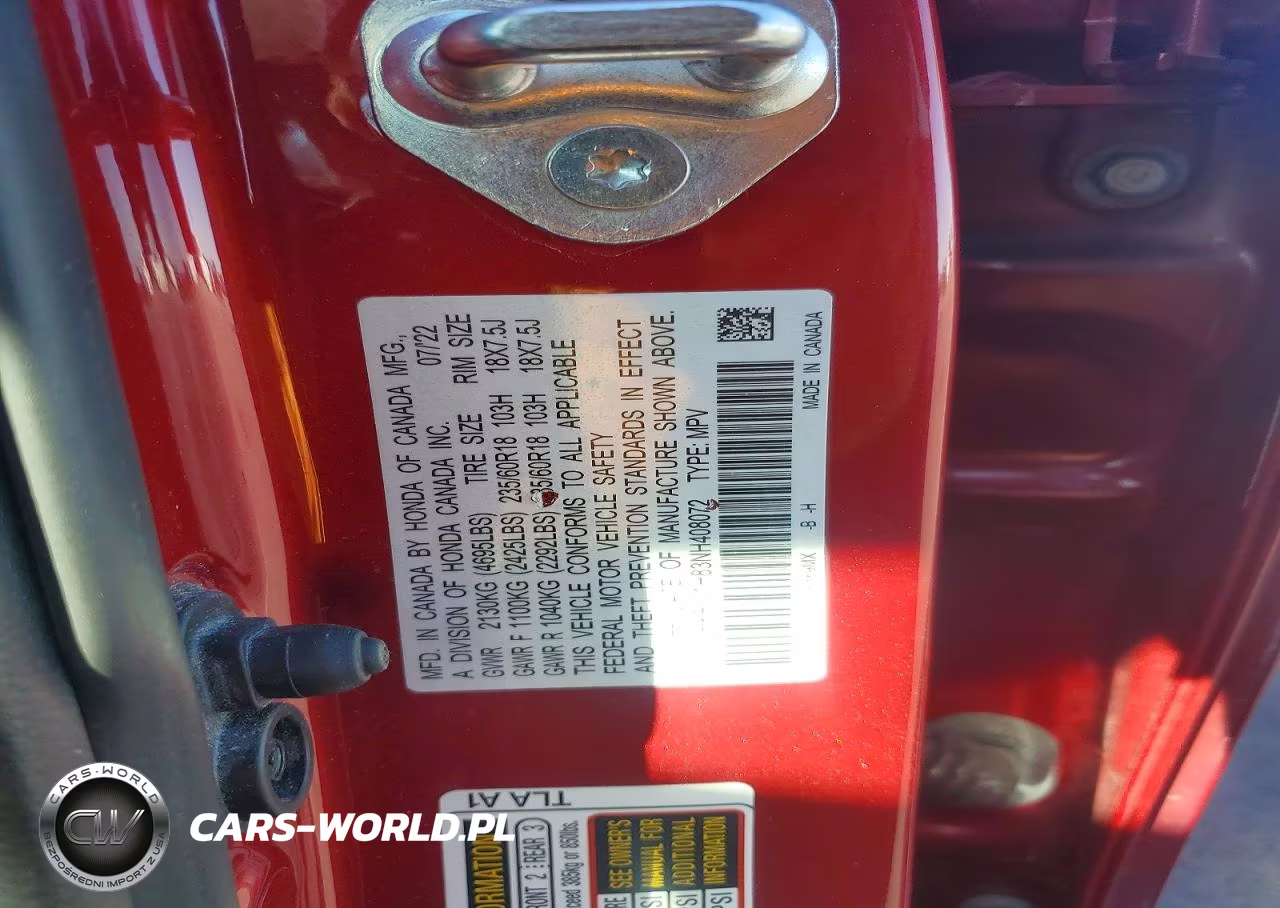 2022 Honda Cr-V Exl VIN:2HKRW1H83NH408072 - 13