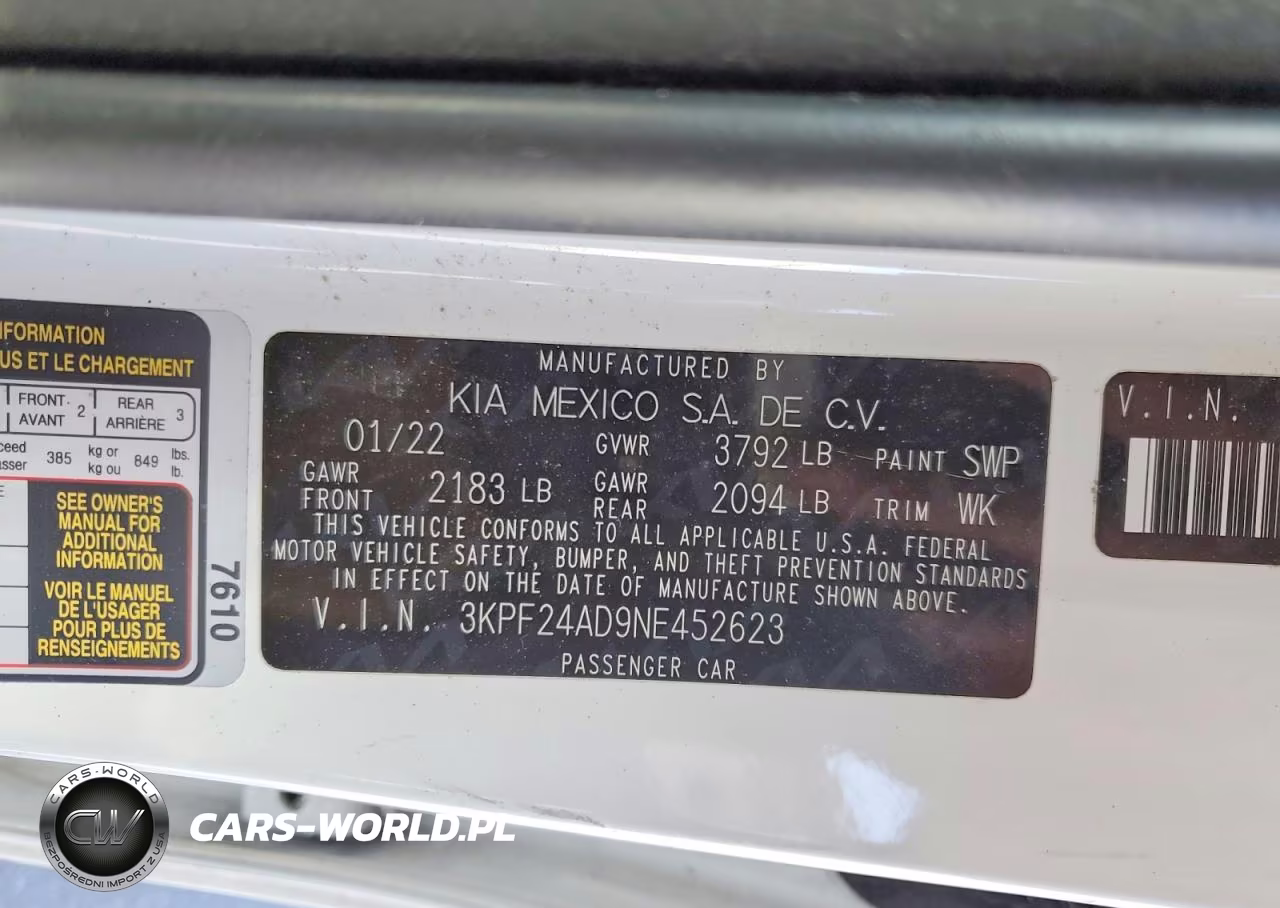2022 Kia Forte Lxs VIN:3KPF24AD9NE452623 - 12