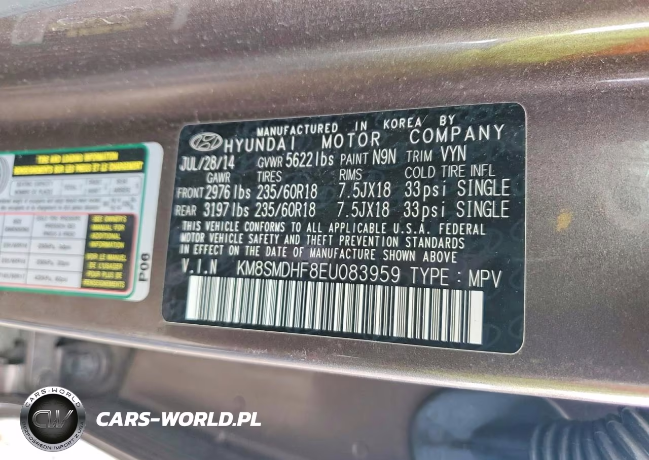 2014 Hyundai Santa Fe VIN:KM8SMDHF8EU083959 - 13