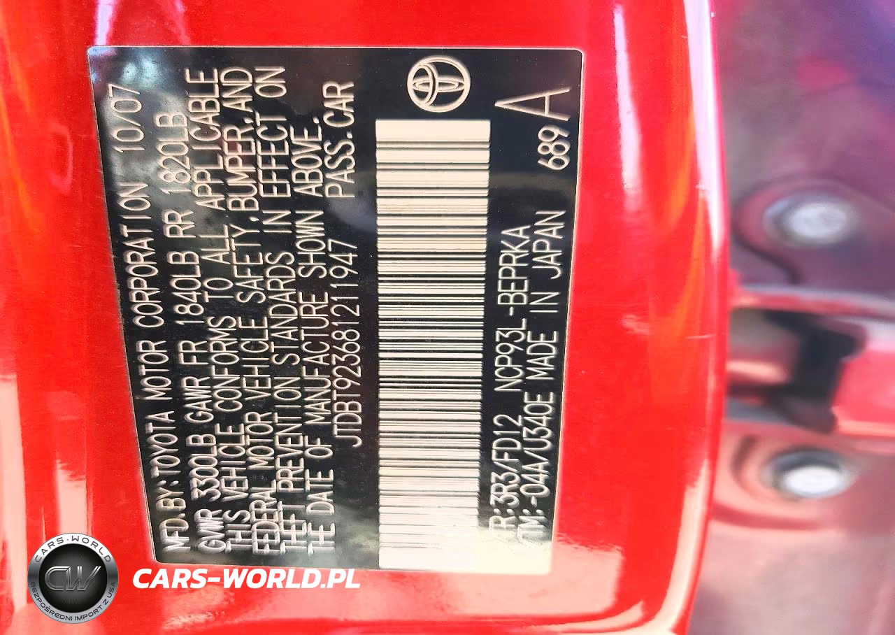 2008 Toyota Yaris Base VIN:JTDBT923681211947 - 12