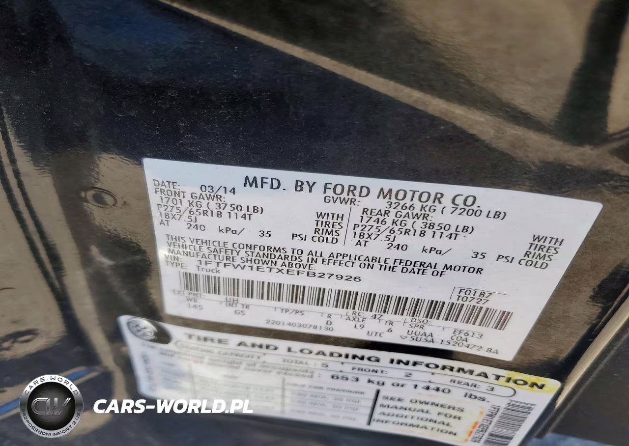 2014 Ford F150 Supercrew VIN:1FTFW1ETXEFB27926 - 12