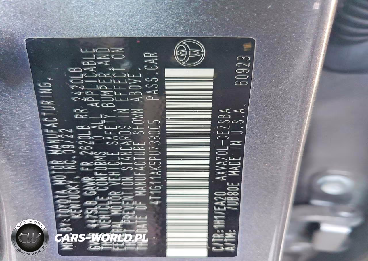 2023 Toyota Camry Se VIN:4T1G11AK5PU738005 - 12
