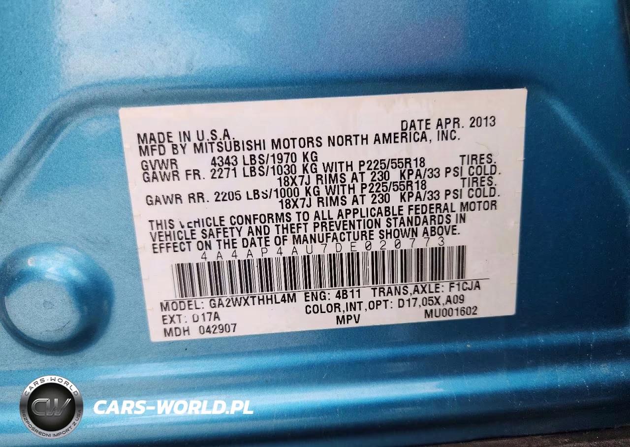 2013 Mitsubishi Outlander Sport Se VIN:4A4AP4AU7DE020773 - 14