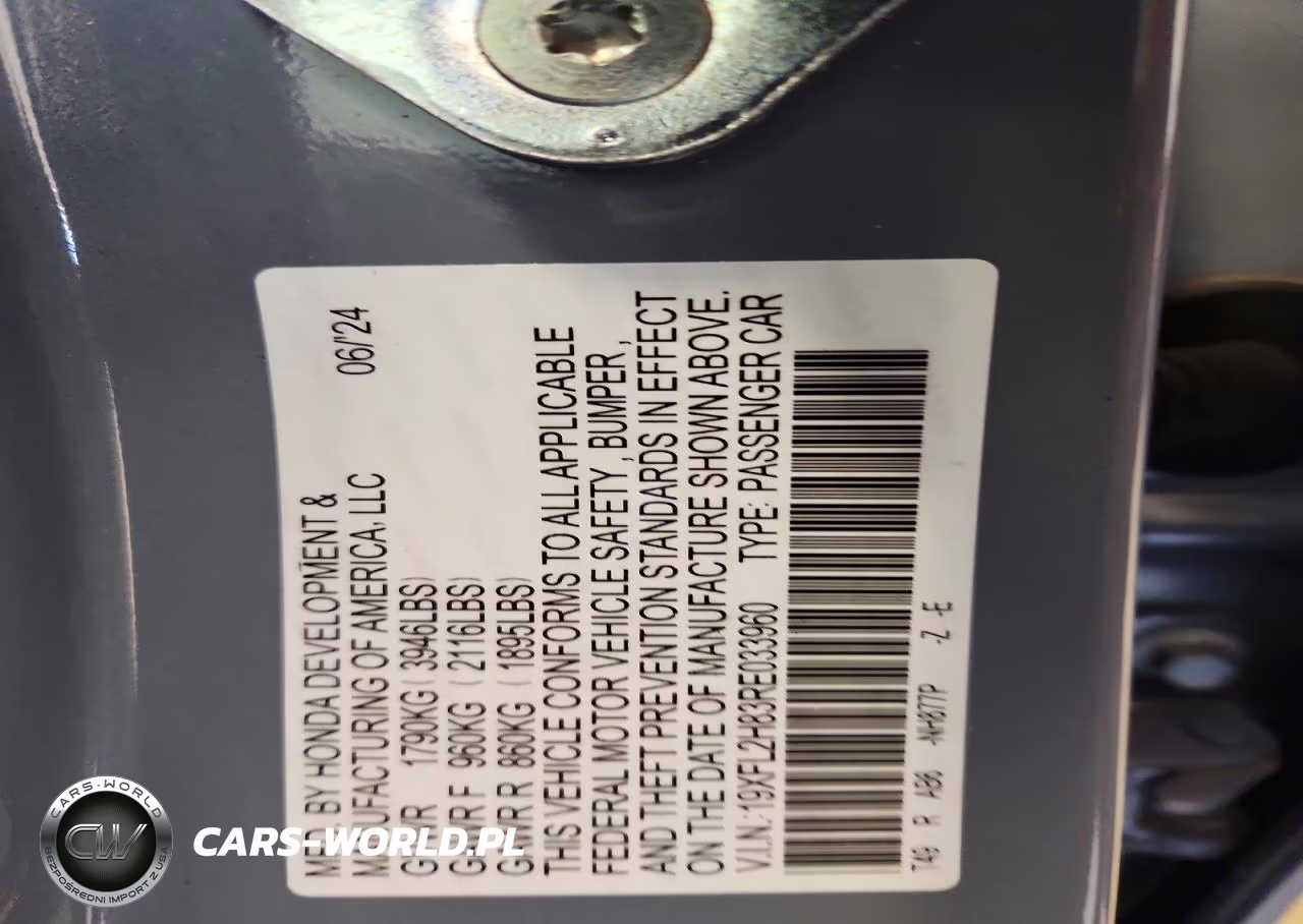 2024 Honda Civic Sport VIN:19XFL2H83RE033960 - 13