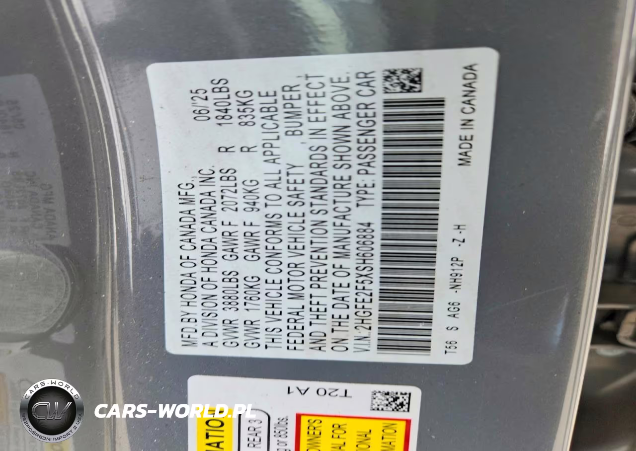 2025 Honda Civic Sport VIN:2HGFE2F5XSH606884 - 13