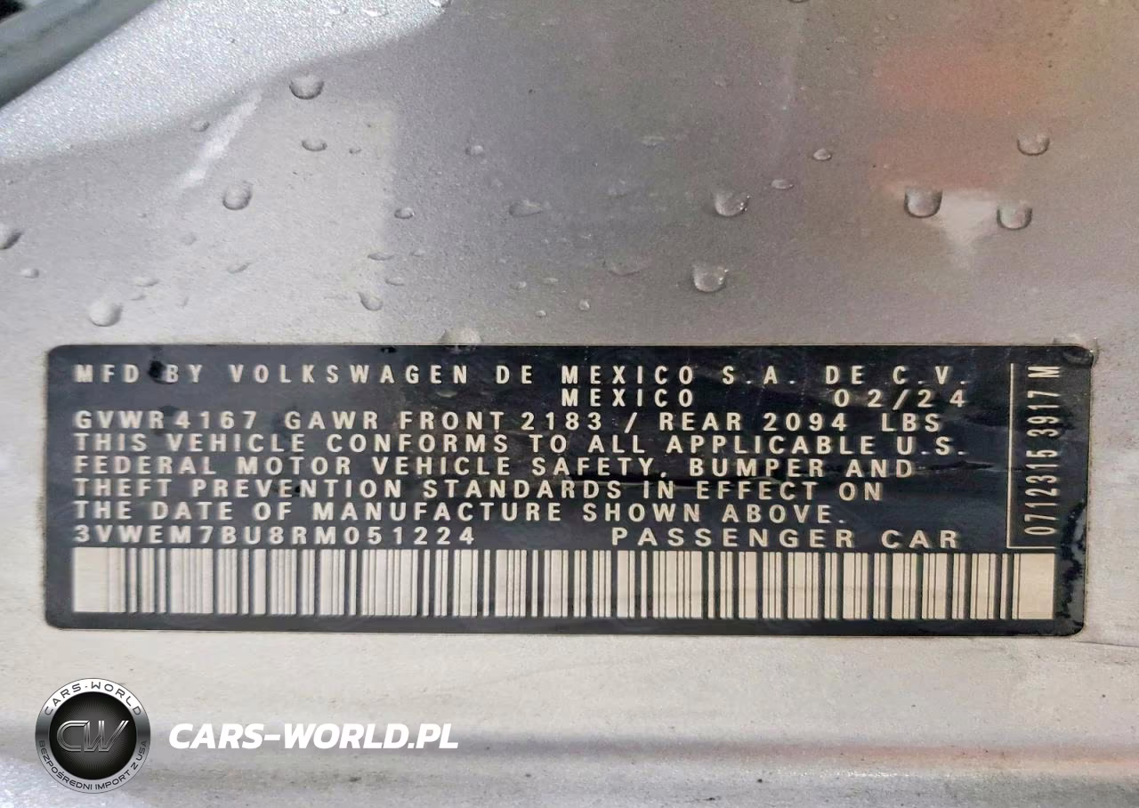 2024 Volkswagen Jetta Se VIN:3VWEM7BU8RM051224 - 12