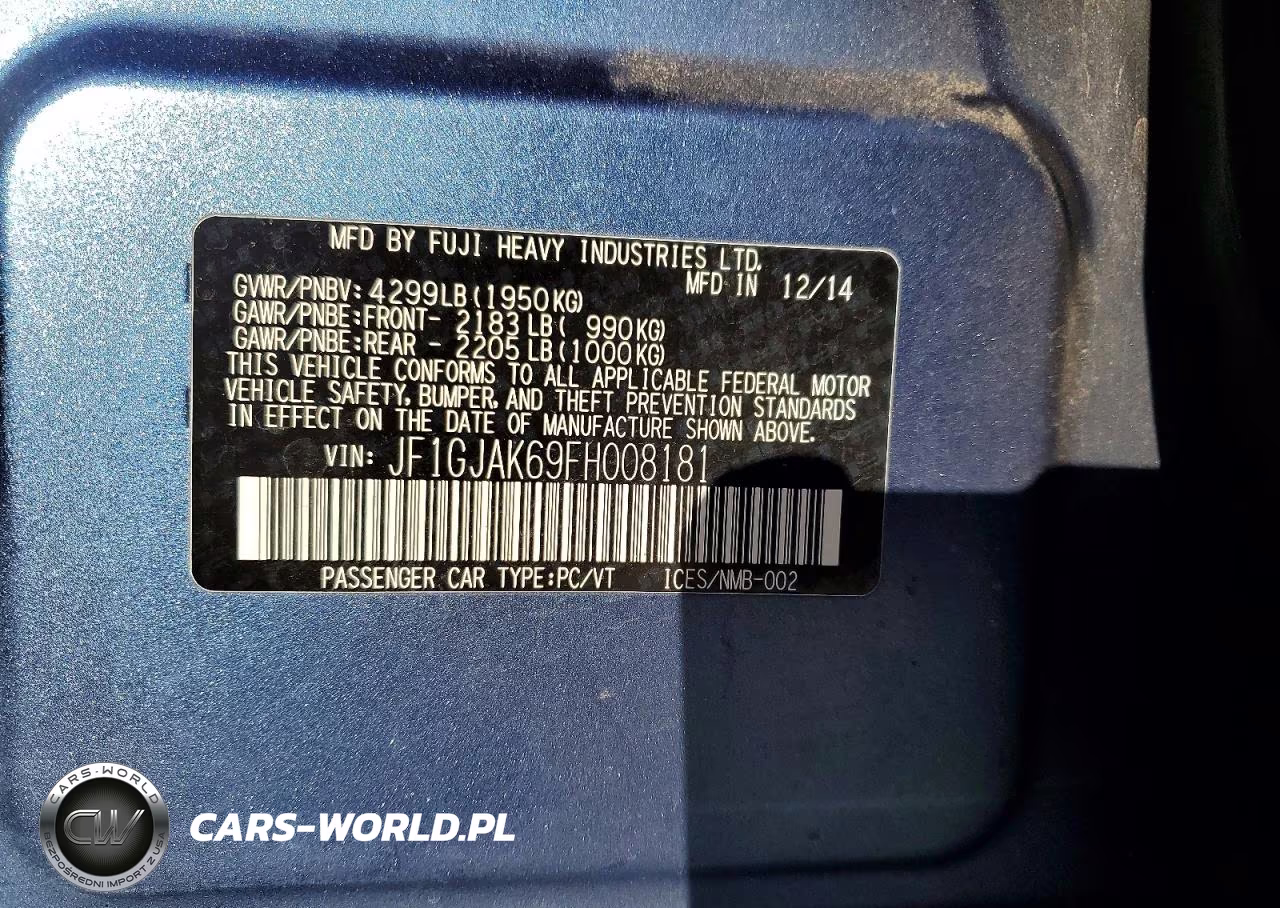2015 Subaru Impreza Premium Plus VIN:JF1GJAK69FH008181 - 13