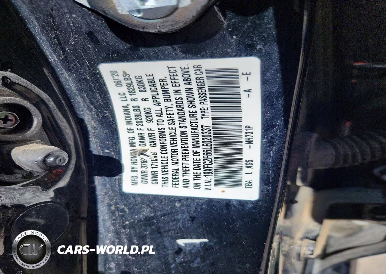 2020 Honda Civic Lx VIN:19XFC2F66LE020337 - 11