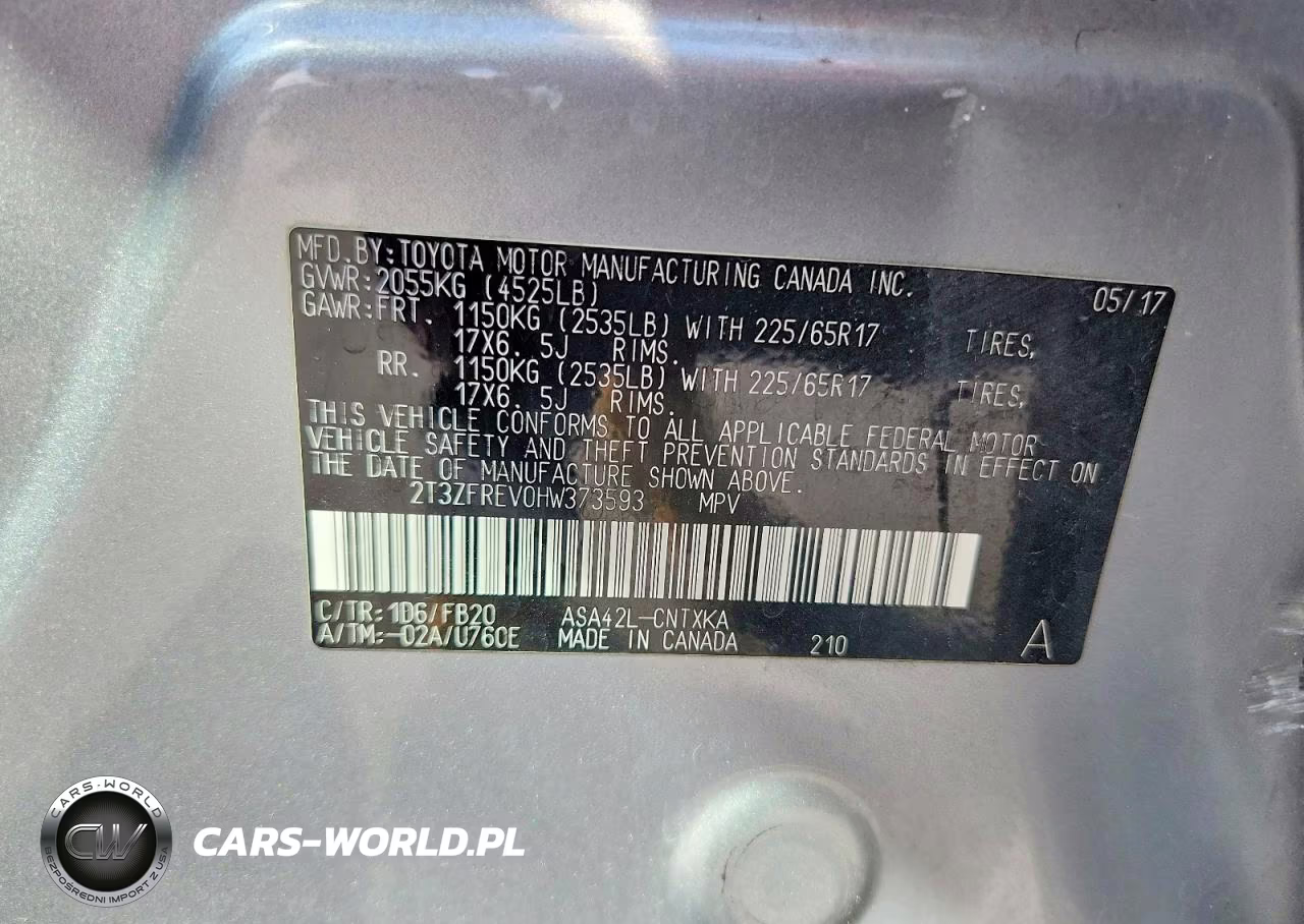 2017 Toyota Rav4 Le VIN:2T3ZFREV0HW373593 - 14