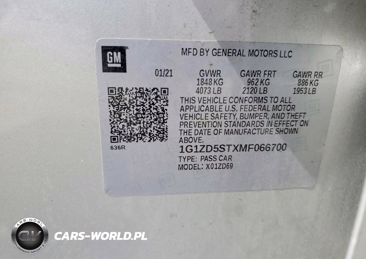 2021 Chevrolet Malibu VIN:1G1ZD5STXMF066700 - 12