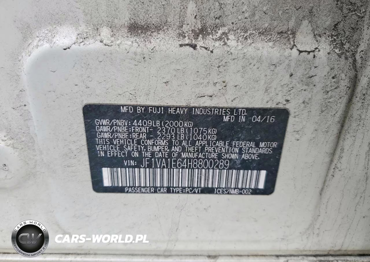 2017 Subaru Wrx Premium VIN:JF1VA1E64H8800289 - 12