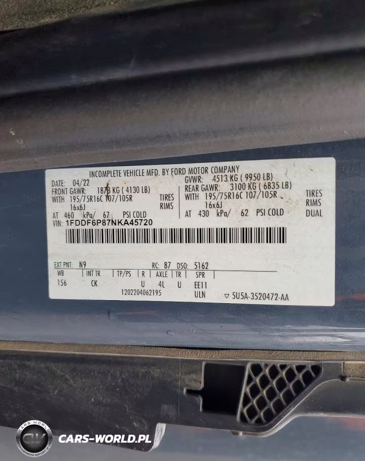 2022 Ford Transit Delivery Truck VIN:1FDDF6P87NKA45720 - 12