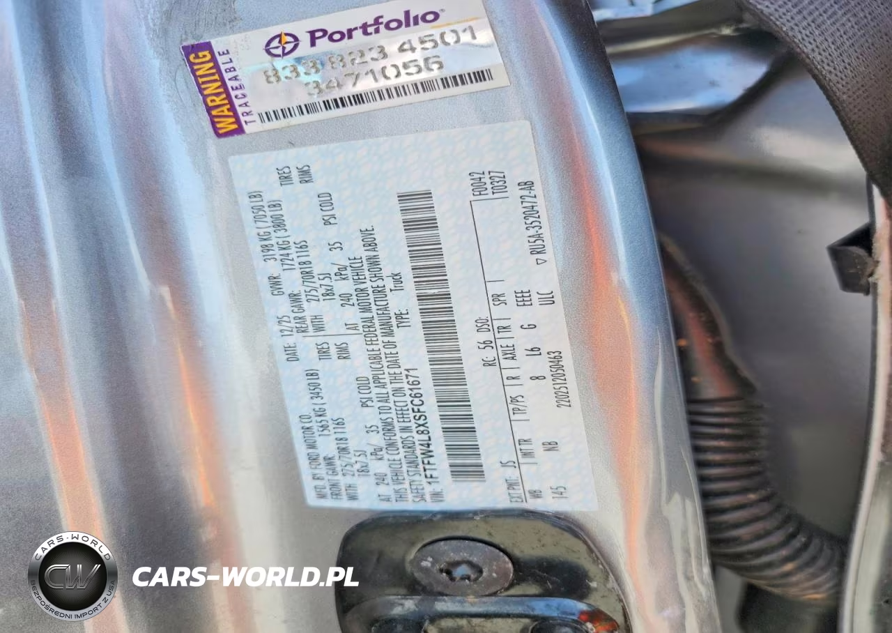 2025 Ford F150 Tremor VIN:1FTFW4L8XSFC61671 - 12