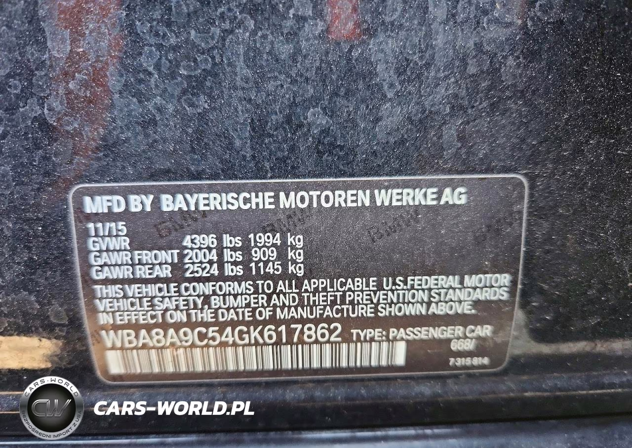 2016 BMW 320 I VIN:WBA8A9C54GK617862 - 12