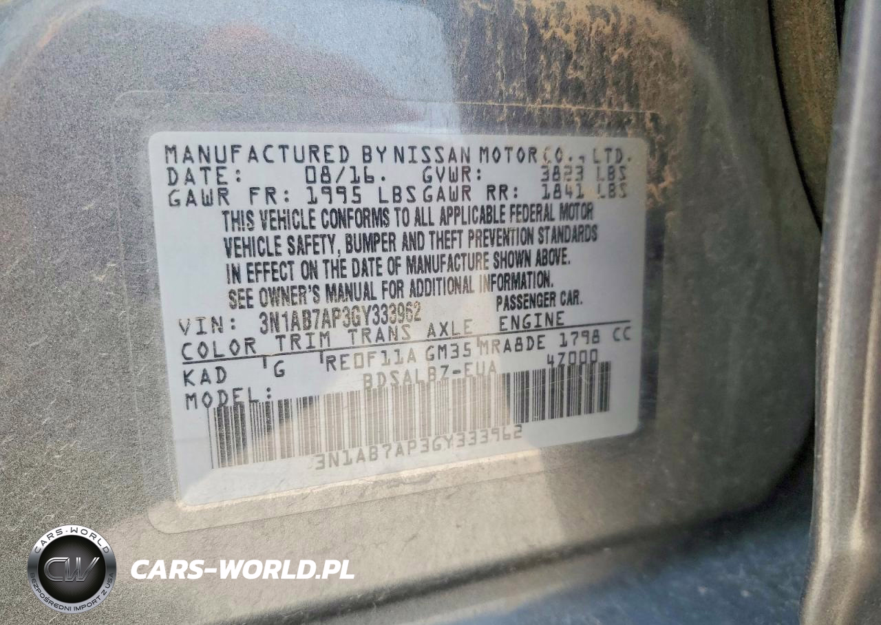 2016 Niss Sentra S VIN:3N1AB7AP3GY333962 - 12
