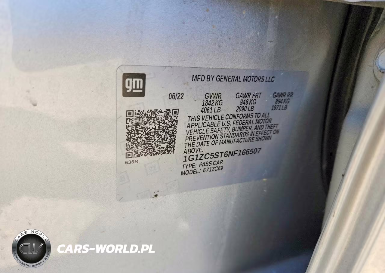 2022 Chevrolet Malibu Ls VIN:1G1ZC5ST6NF166507 - 12