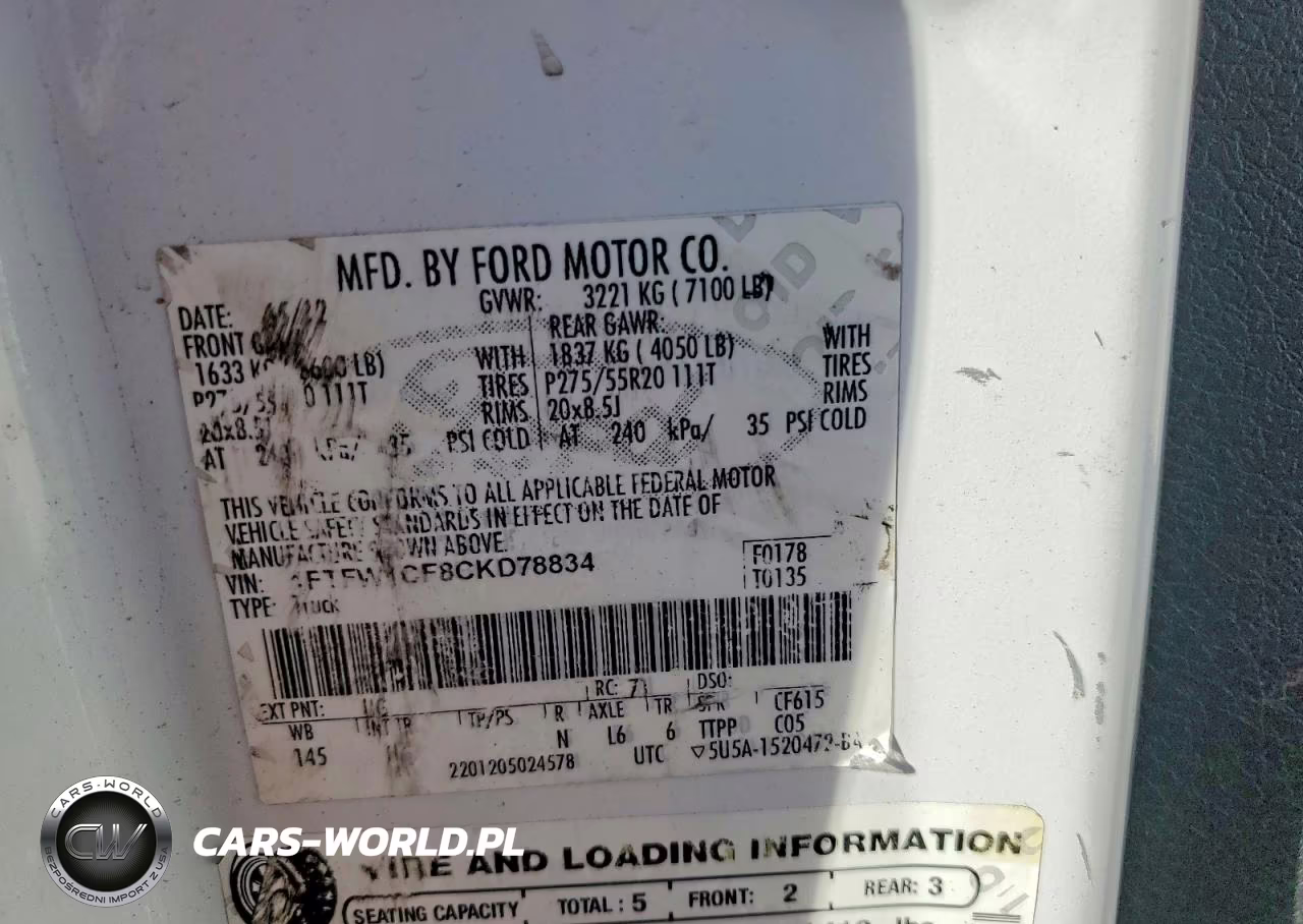 2012 Ford F150 Supercrew VIN:1FTFW1CF8CKD78834 - 12